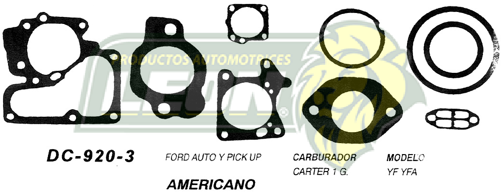 JUNTA CARBURADOR FORD PK-UP CARTER 1G U.S.A. (JGO.)