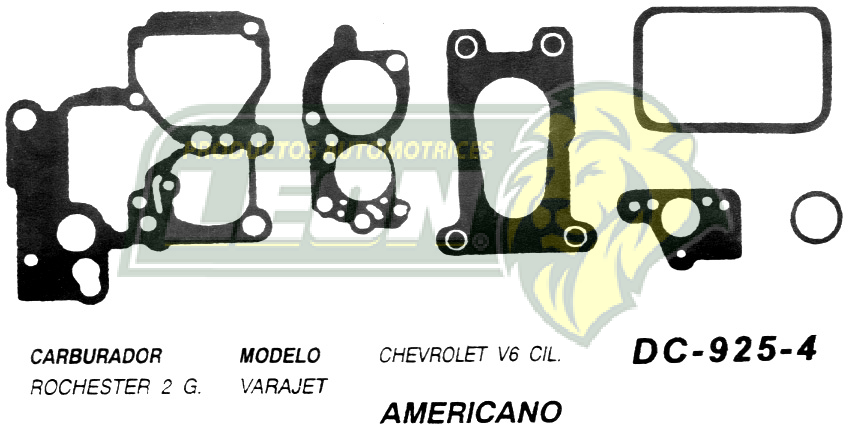JUNTA CARBURADOR G.M. V6 ROCHESTER 2G U.S.A. (JGO.)