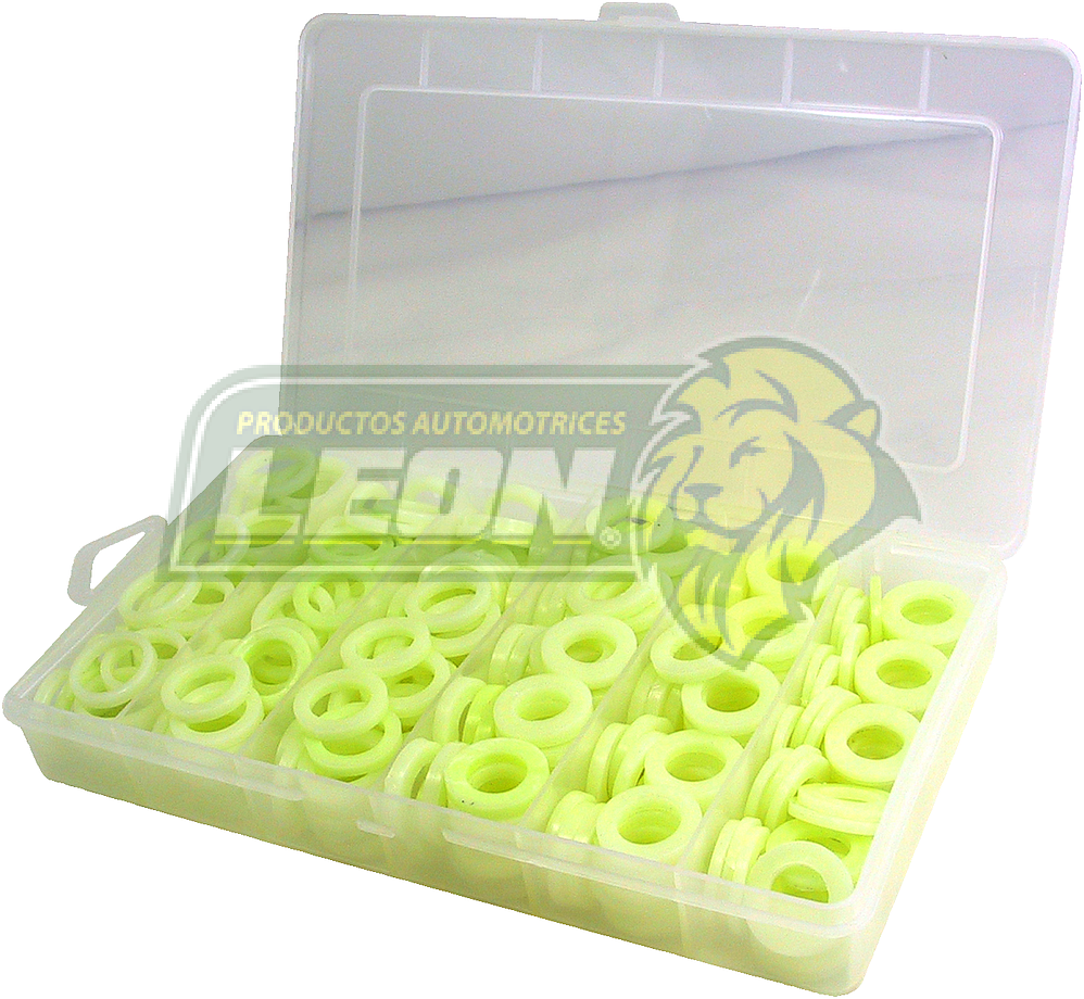 ESTUCHE DE JUNTAS DE PLASTICO CONT. 6 MED = 300 pzas.